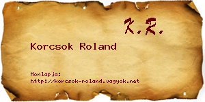 Korcsok Roland névjegykártya